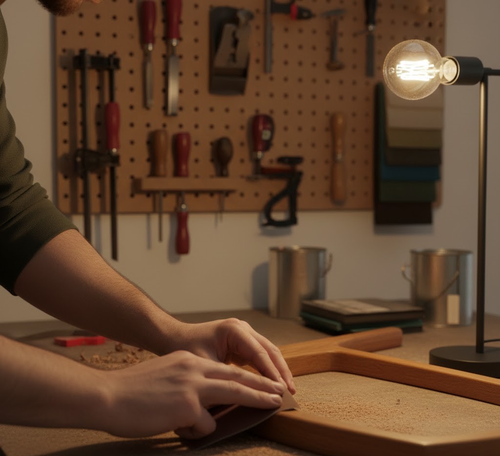 Craftsman restoring vintage furniture